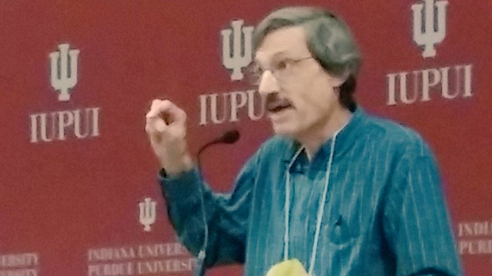 Buchenot's tweet photo. Steve Fox's masterfully plennary talk makes writing assignments matter #ECMoore https://t.co/1YgNCgDJLk
