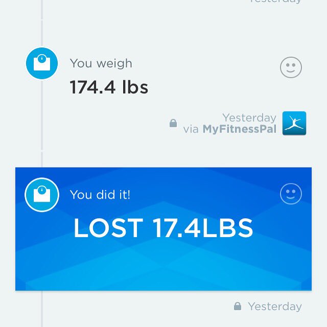 Well this is exciting. #jawboneup #myfitnesspal #losebabyweight #2016resolutions #keepgoing 👊🏼😎