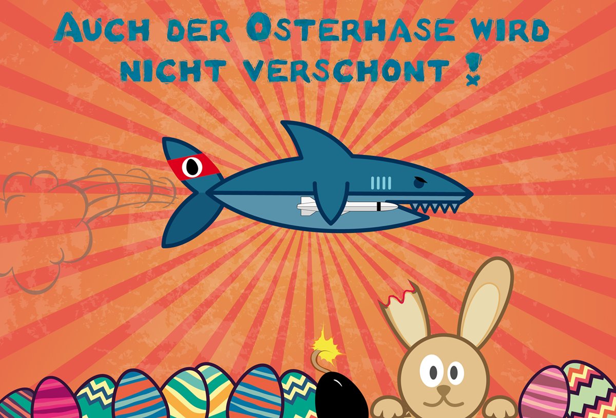 SkySharksMovie's tweet image. No one is safe! Not even Mr. Bunny! Team SKY SHARKS wishes all of you a Happy Easter! #easter #skysharks #flyingsoon