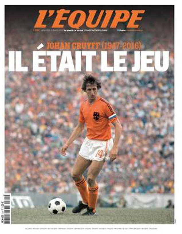 UOLNoticias's tweet image. Eterno, inspirador, gigante; jornais homenageiam Cruyff bit.ly/1MpBJ1N