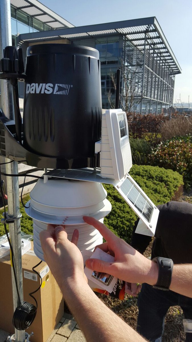 CobwebFP7's tweet image. Weather station installed at the Aberystwyth @WelshGovernment Office as part of #cobwebFP7 sensor network research!