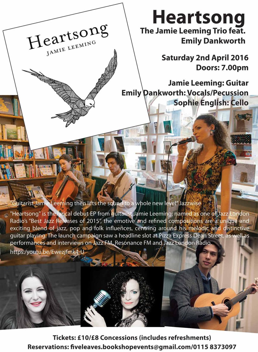 FiveLeavesBooks's tweet photo. Jazz in the bookshop. This is what it looks like. But you have to hear it... #jazznottingham https://t.co/jiCABpNdiT