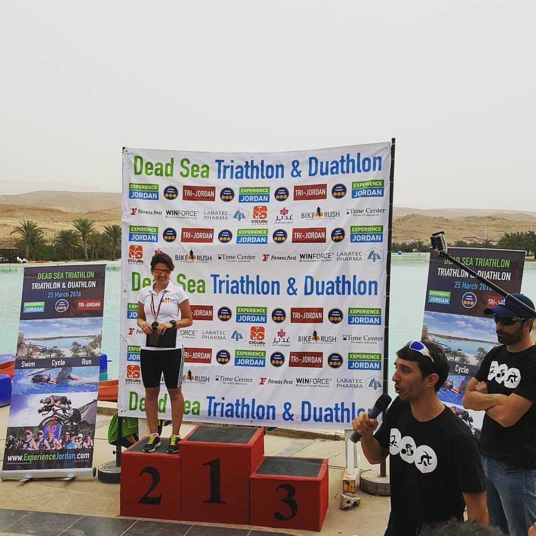 SportsEmpower's tweet photo. Congrats to @BatoulArnaout, #GSMP2015 alum places 2nd in #DeadSeaDuathlon today! #strongwomen #femaleathletes https://t.co/lVBKbRhhQC