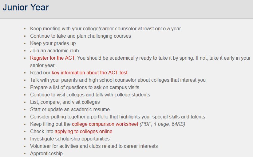 ACTStudent's tweet photo. 17 things you can do your junior year of high school to prepare for college: https://t.co/2s6NMVrCuA https://t.co/28mWPCvsDA