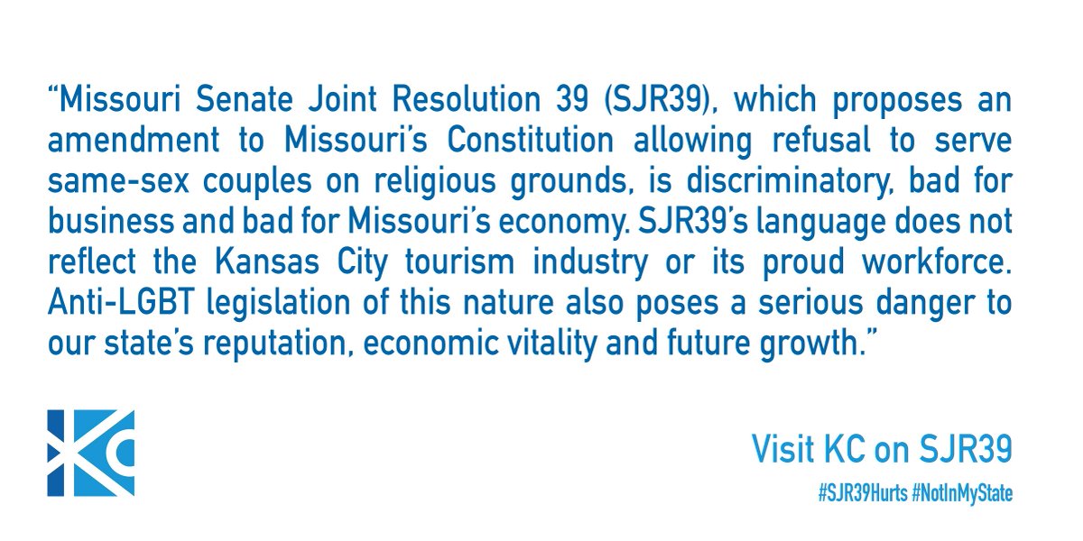 Discrimination is always wrong -- it's bad for Missourians and bad for business. #NotInMyState #moleg