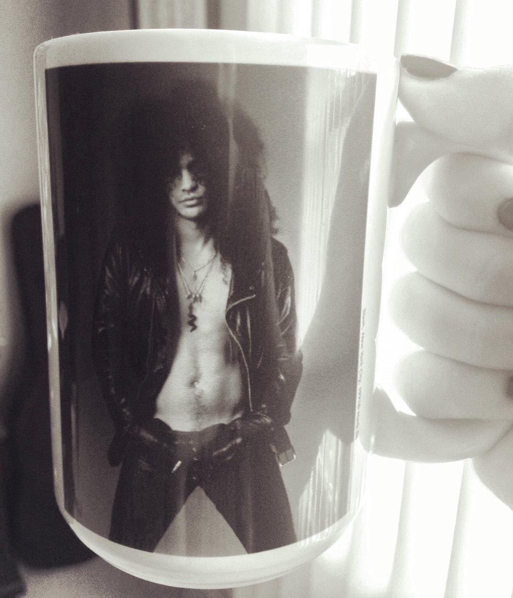 Good morning with <a href="/Slash/">Slash</a>. ☕️ #FridayFeeling #rockandroll #gunsnroses