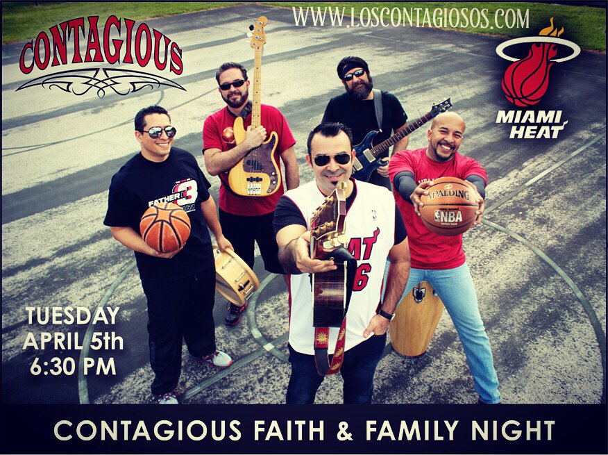 Contagiousband's tweet photo. April 5th Contagious Concert at AmericanAirlines Pre game Miami Heats Vs the Detroit Pistons. No te lo puerdas https://t.co/rPLABxk2mD