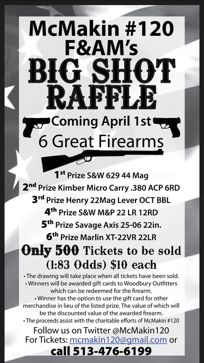 Kickoff breakfast for the Big Shot Raffle is tomorrow at McMakin Lodge, 8-11. Cost is $3 and all are welcome.