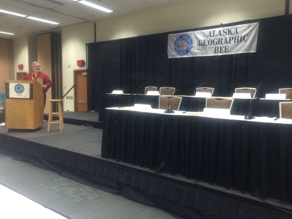 alaskageo's tweet photo. Only minutes away from the final round of Alaska's state geo bee. Excitement is mounting...  #natgeobee https://t.co/A7NwBEgMYq