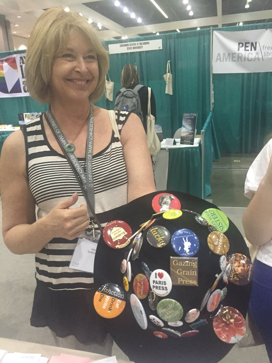 Salamander_Mag's tweet photo. This button connoisseur told us that we have the #bestbutton of #AWP16 - take that, cat with sunglasses. https://t.co/gzIn2KkkMo