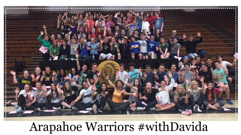 WithDavida's tweet photo. Danced with 12 PE classes at #ArapahoeHigh Great kids, good times! I'm #WARRIORSTRONG #PartyMOVEment #withDavida https://t.co/3bGhkn7vOG