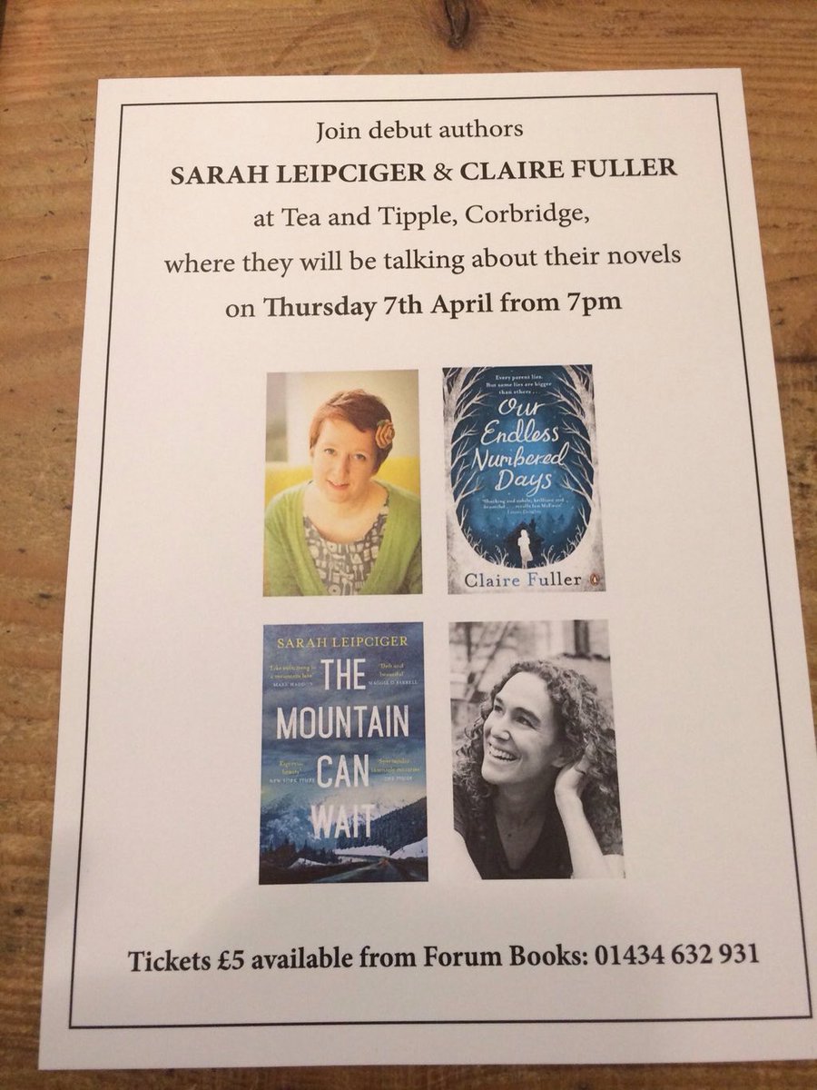 ForumBooks's tweet photo. Join us with @SarahLeipciger & #DEP2015 winner @ClaireFuller2 Apr 7 @teaandtipple #DiscoverADebut @NewWritingNorth https://t.co/Z4toPrACtn