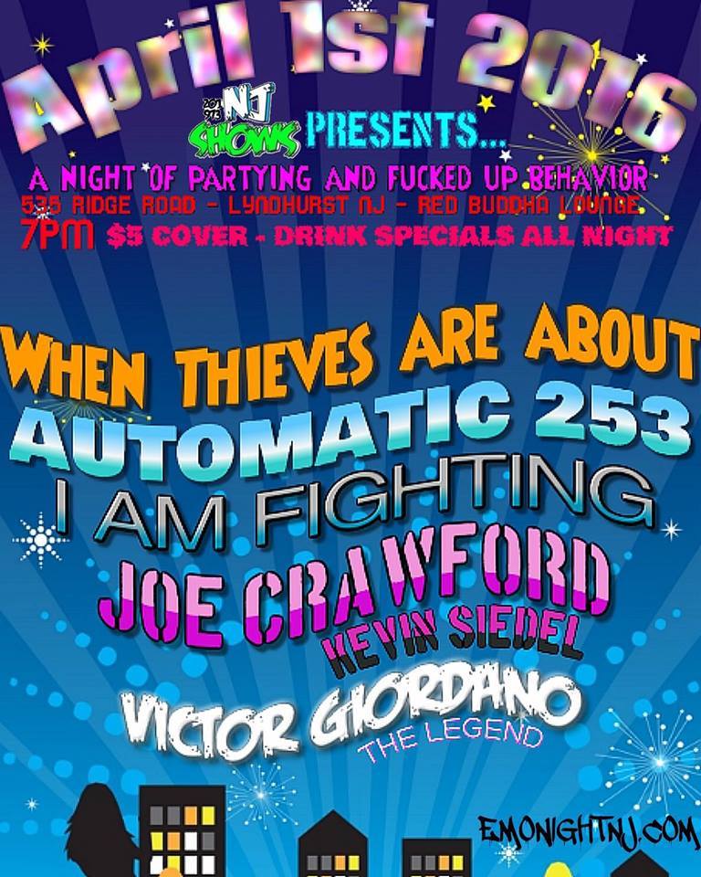 JerseyIndie's tweet image. #Lyndhurst TODAY 7PM - @iamfighting @Automatic253 @WTAANJPOPPUNK perform at Red Buddha Lounge. @EmoNightNJ