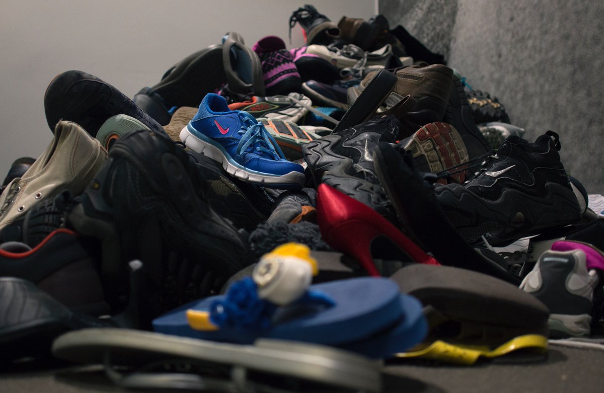 WorkAtTrek's tweet photo. Lots of soles! Thanks to the employees who participated in @Soles4Souls #AwesomeBus #TrekYeah https://t.co/sYUGBBkpcE