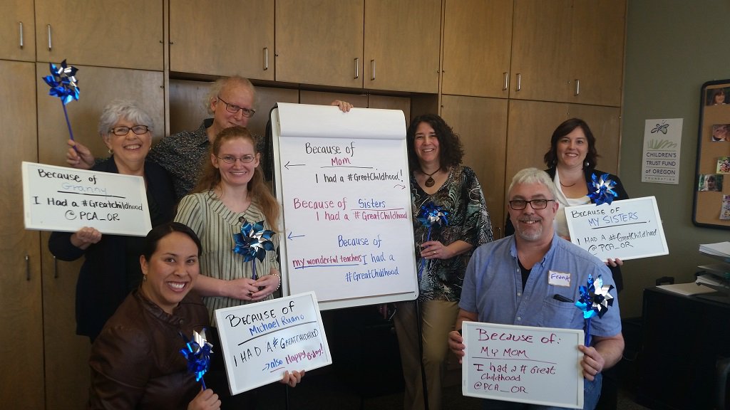 For Child Abuse Prevention Month, we are promoting #GreatChildhoods! Honor someone you love and tag <a href="/PCA_OR/">PCA OR</a>