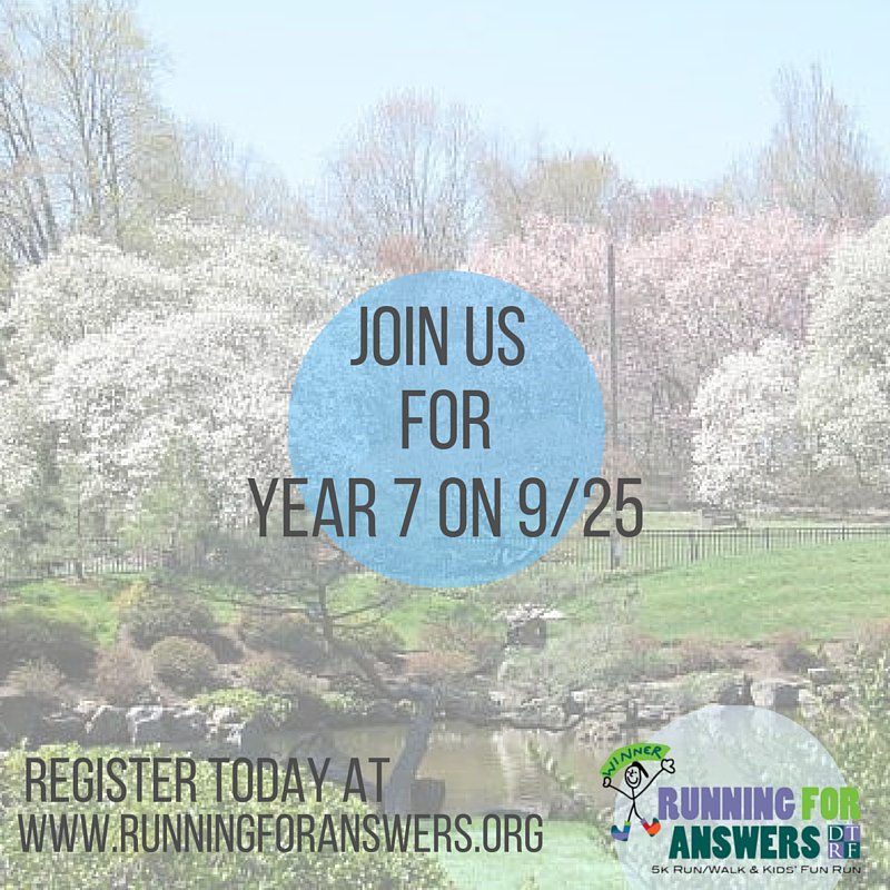 RunForAnswers's tweet photo. Save your spot for RFA on 9/25! Register today at https://t.co/lSvJ3PgM37! #runforanswers https://t.co/MqnAaTBOqr