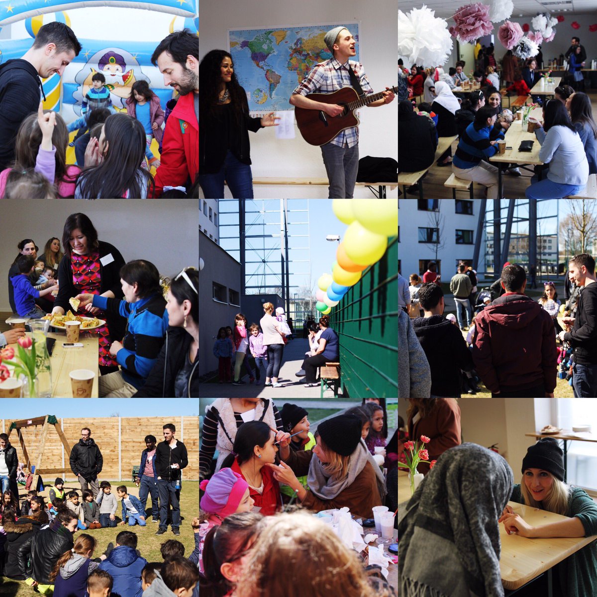 future_minded's tweet photo. Great celebration at the Lichtenberg shelter for people seeking refuge today! #citykindness #socialinnovation https://t.co/nVVenoToKn
