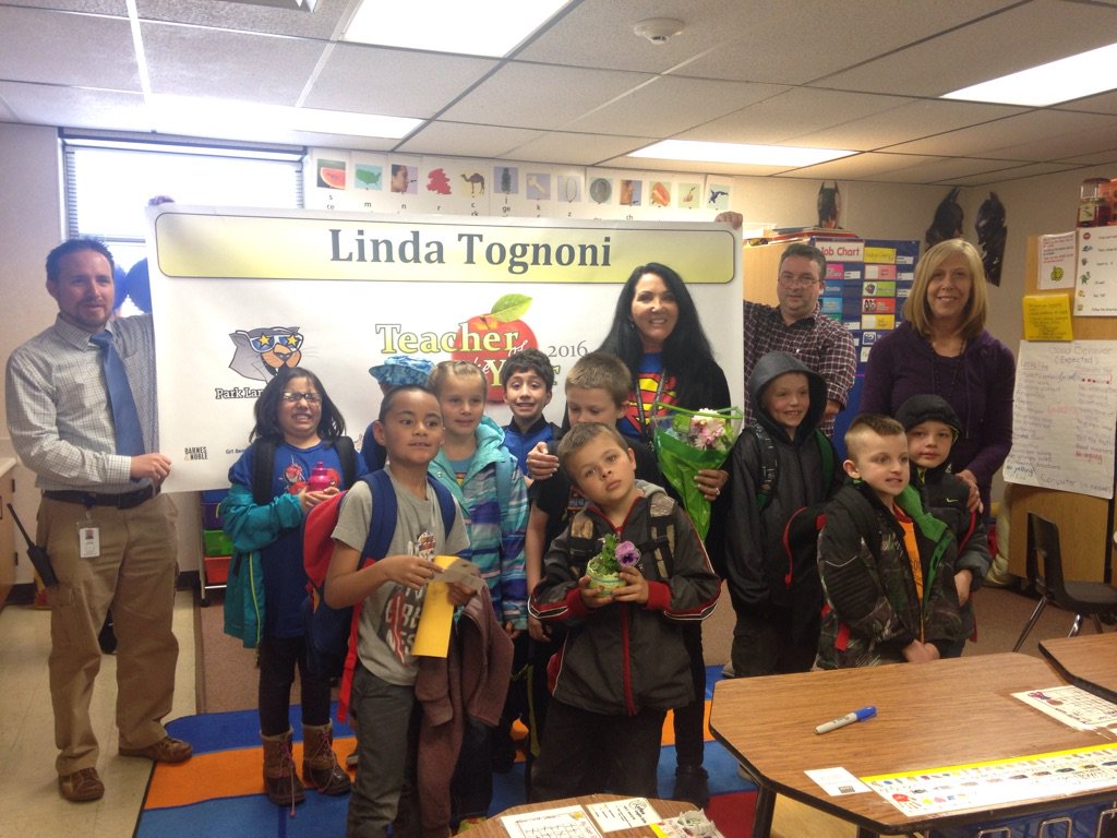 "She teaches us. She loves us!" exclaim the students of <a href="/ParkLanePanther/">Park Lane Elementary</a> Teacher of the Year. Congratulations Ms. T!