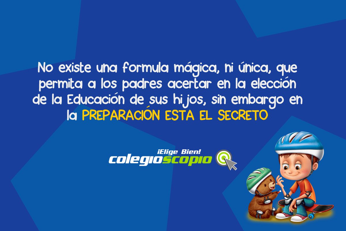 Colegioscopio's tweet photo. Una fórmula que te servirá muchísimo a la hora de elegir la #educación para tus hijos #educamejor #colegioscopio https://t.co/ufPcjlDKul