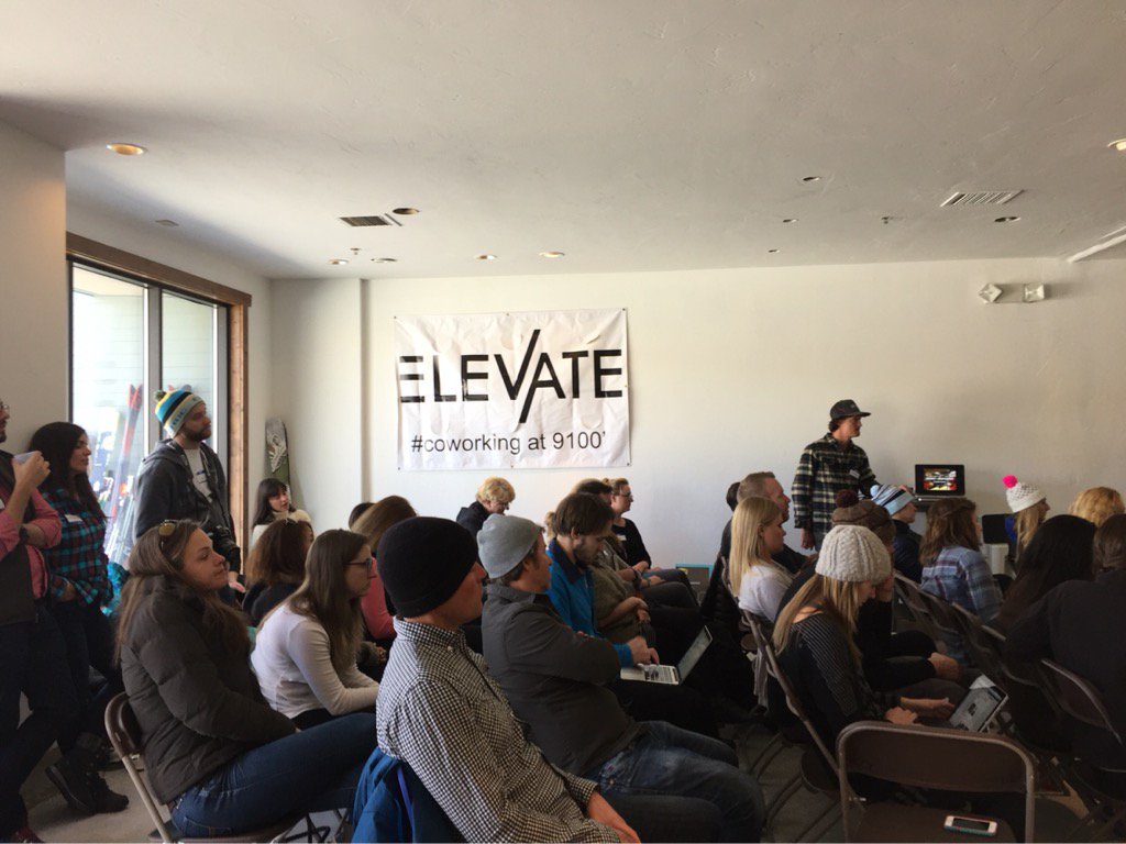 ELEVATEcoSPACE's tweet photo. Personalization, community, data & storytelling are the themes of the day #startupski #coworking #Colorado https://t.co/4ZMYvnHhmn