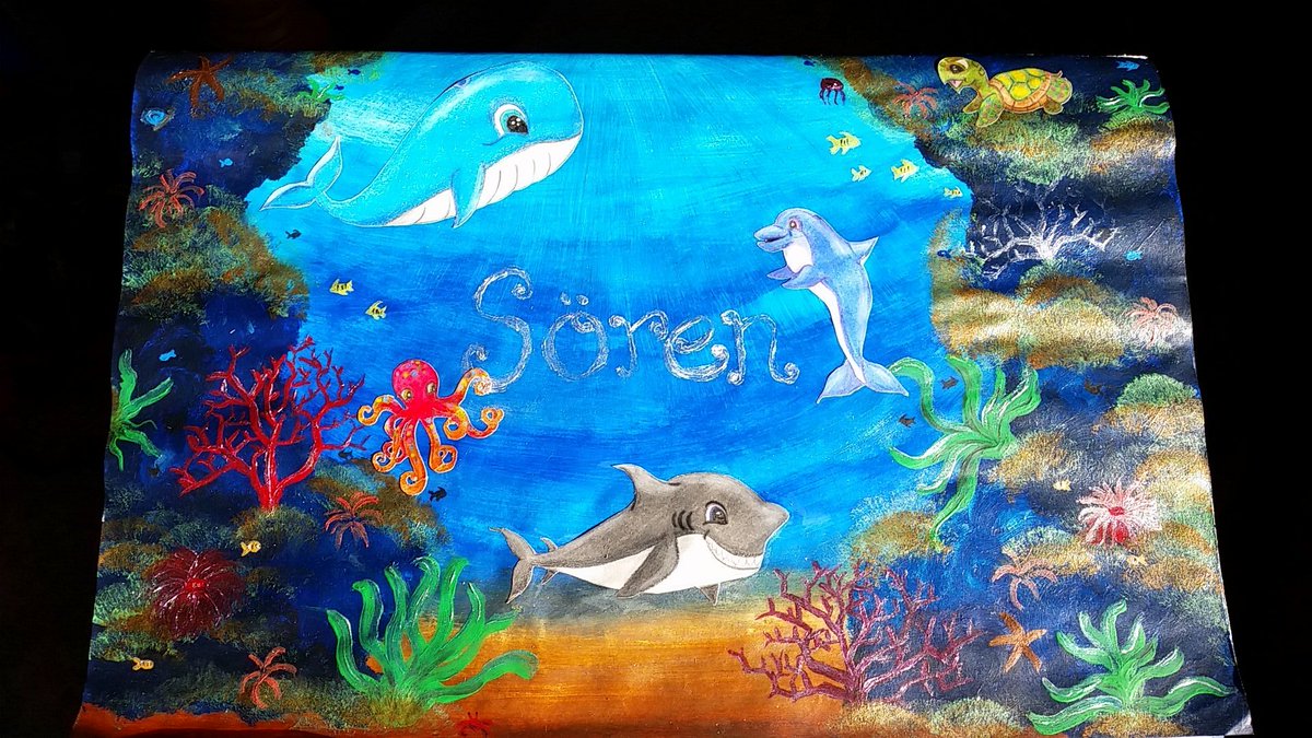 AlltidSlask's tweet photo. The painting I did for my best friends baby. https://t.co/Tkq0QanTdr