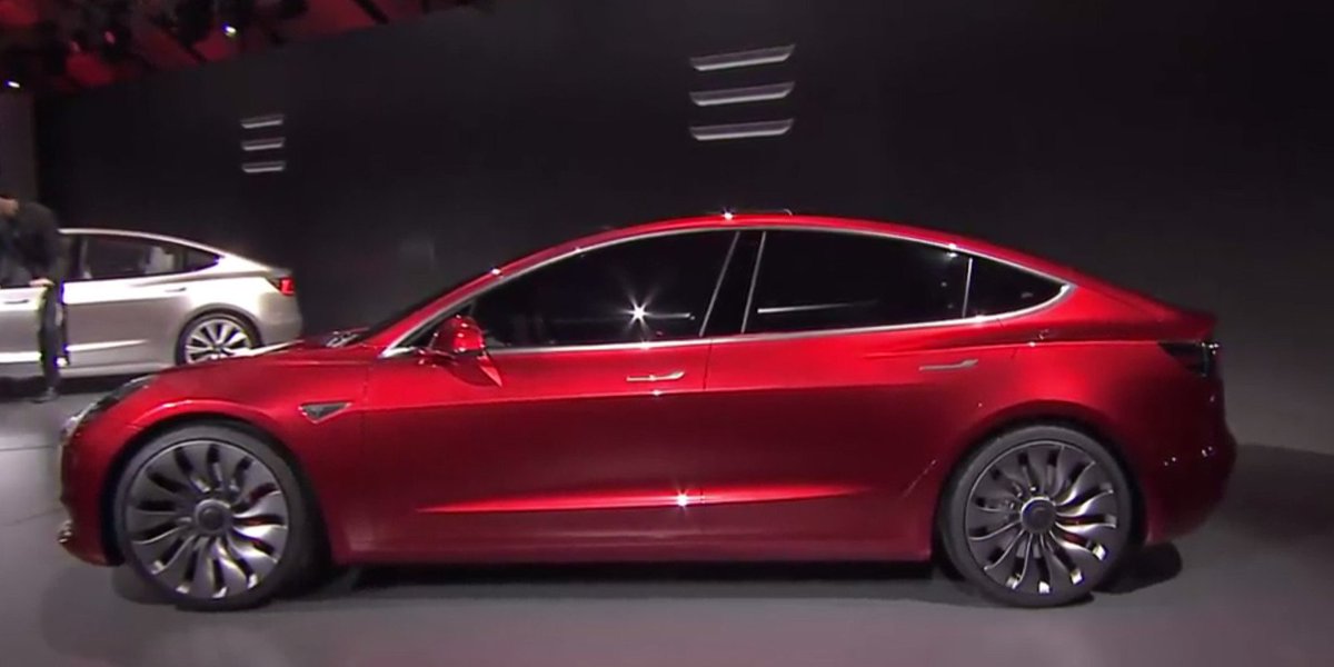 32toss's tweet photo. RT @TheNextWeb: Tesla unveils its $35,000 Model 3 for the masses https://t.co/0zJT3vT3sP https://t.co/k0zyYRRVOA