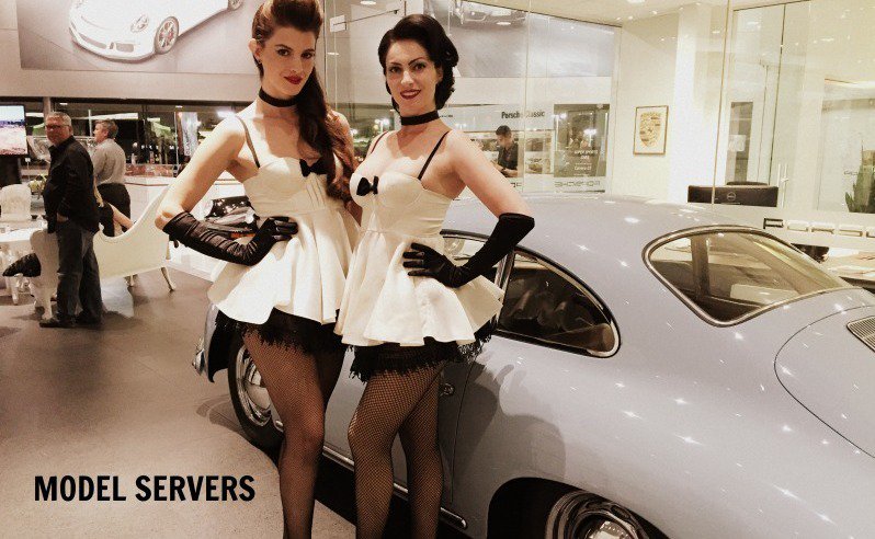 BESTAgencyLV's tweet photo. Service with a smile at our latest production #classicevent @GoudinPorscheLV #modelservers #cocktailevent https://t.co/WHqKeXYd8y