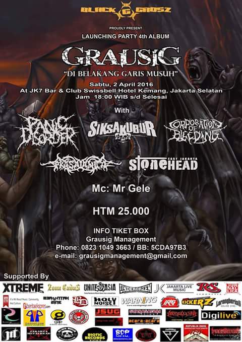 Hari ini existensi GRAUSIG dibuktikan!!!
Pesta peluncuran album ke4 #DIBELAKANGGARISMUSUH <a href="/GrausigOfficial/">GRAUSIG</a>