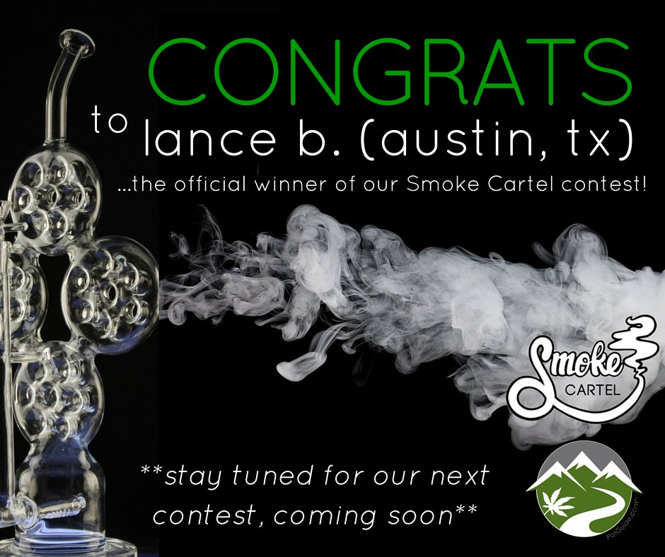 mypotguide's tweet image. Congrats to @lancer_pancer from Austin, TX winner of our contest with @Smokecartel!!! 🎉🎊
#winning #luckyday