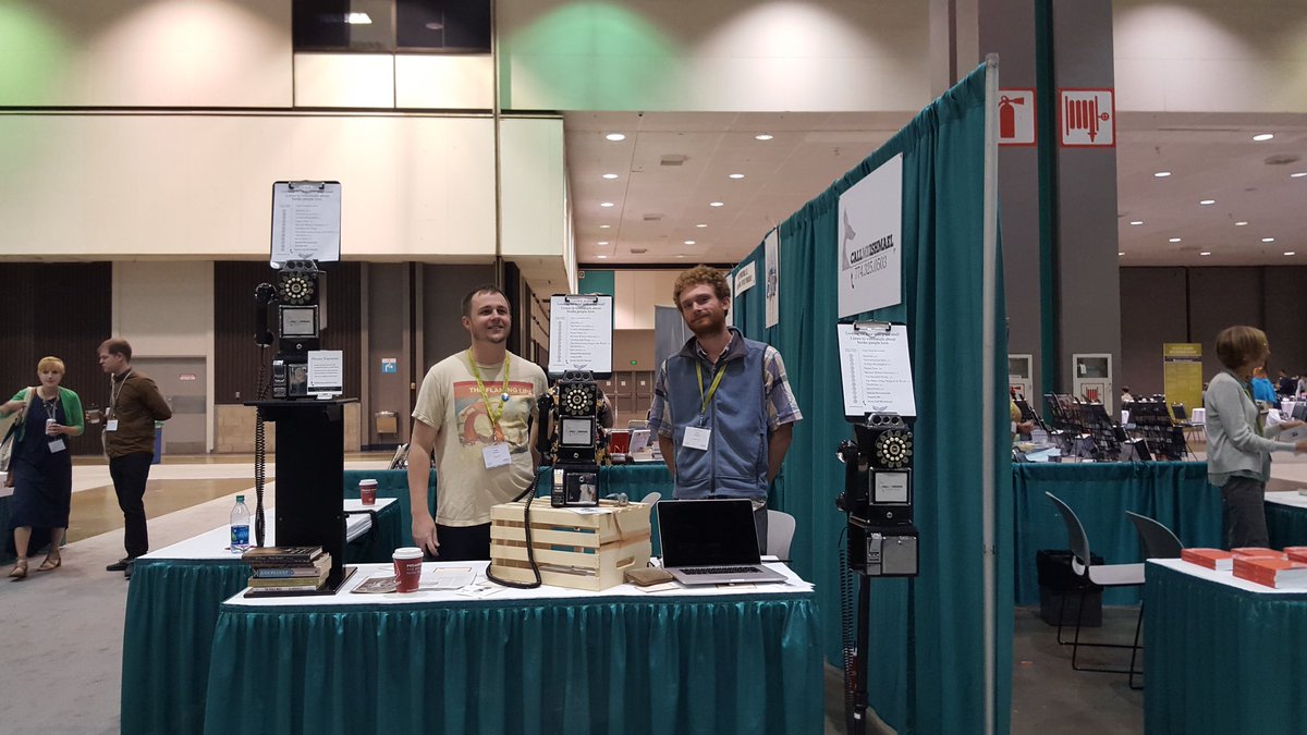 ColleenYA's tweet photo. Bumped into some thinkers behind @CallingIshmael  So grateful for this serendipitous moment of human kindness #AWP16 https://t.co/byZFNhcEG9