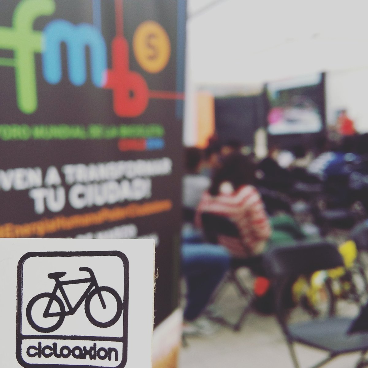 cicloaxion's tweet image. 1er día del Foro Mundial de la bicicleta #FM5 🚲☺