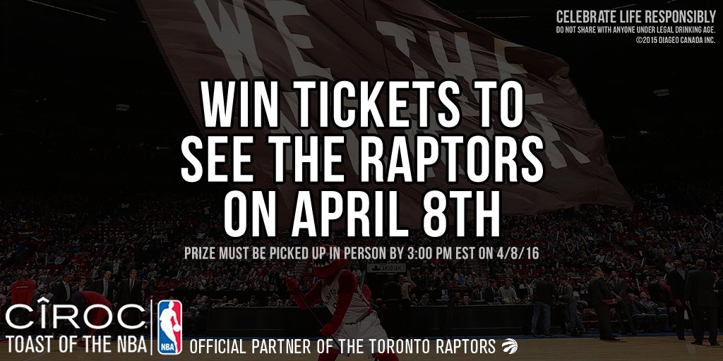 theScore's tweet photo. Follow @theScoreNBA and RETWEET for a chance to WIN 2 tix to see the Raptors at the ACC courtesy of @CirocCanada. https://t.co/VPGbCyU0zl