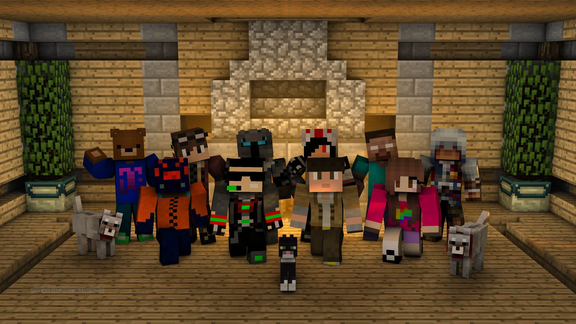 Minecraft, me and my friends (Novaskin.me/wallpaper) 