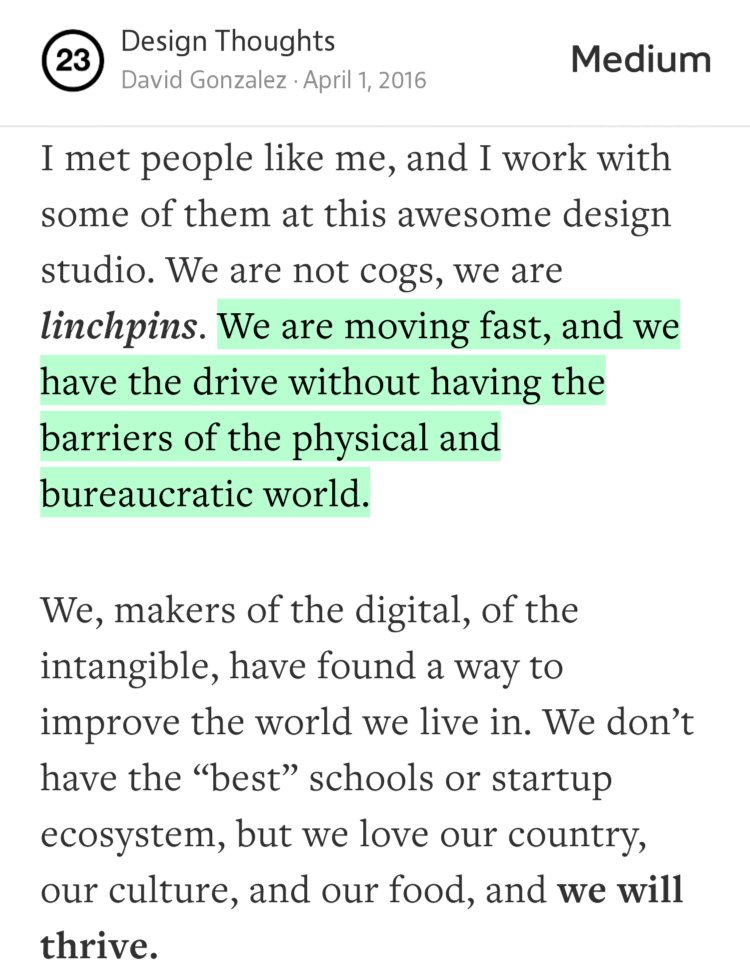 “…We are moving fast, and we have the drive without having the barriers of the physical and bureaucratic world.” from “Mexico is not only surreal, it’s also intangible” by David Gonzalez.