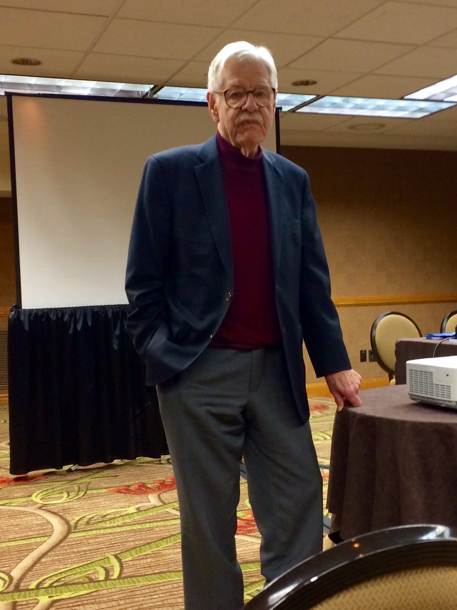 MichaelJJenkins's tweet image. George Kelling addresses the #ACJS2016 Police Section. Is it an overstatement to say &quot;the man, the myth, legend&quot;?