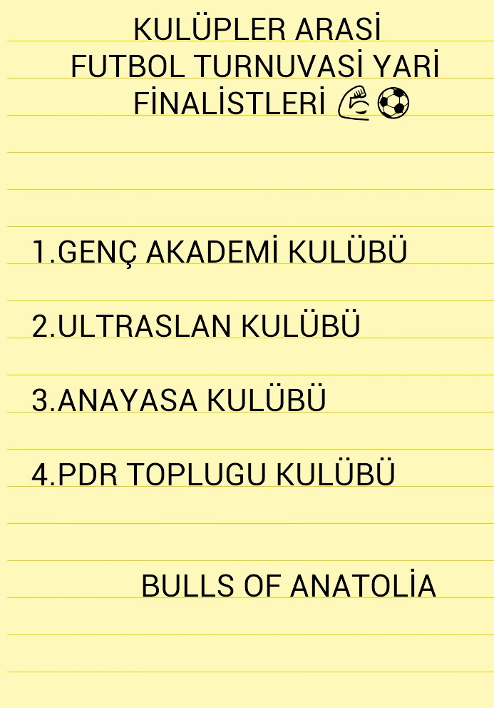 KULÜPLER ARASİ FUTBOL TURNUVASİNİN YARİ FİNALİSTLERİ BELLİ OLDU ⚽💪👏👏