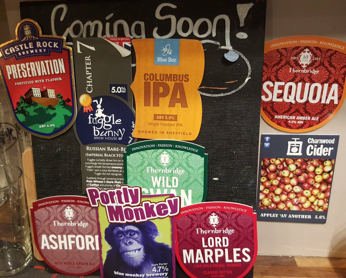 theroundrobinn's tweet photo. @CRBrewery @thornbridge  @bluemonkeybrew @BlueBeeBrewery @CharnwoodCider all on for Easter, hope they last! #realale https://t.co/YJdfMWHXzM