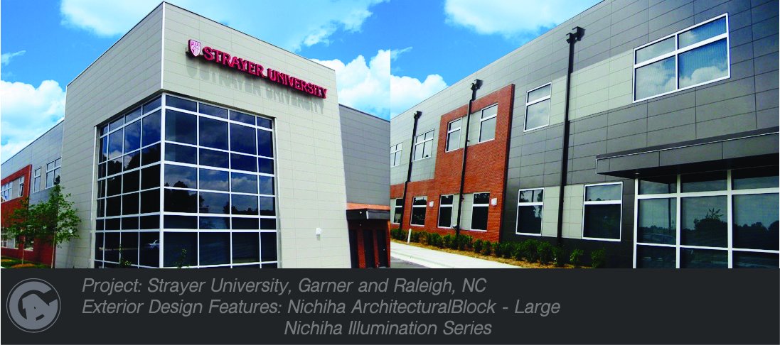#FlashbackFriday to <a href="/StrayerU/">Strayer University</a> located in Raleigh, NC featuring <a href="/nichiha/">Nichiha Fiber Cement</a> ArchitecturalBlock and Illumination Panels.