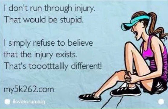 jeffdolgin's tweet photo. I dont run through injury That would be stupid. I simply refuse to believe the injury exists Thats totally different https://t.co/YB2NFyXqTy