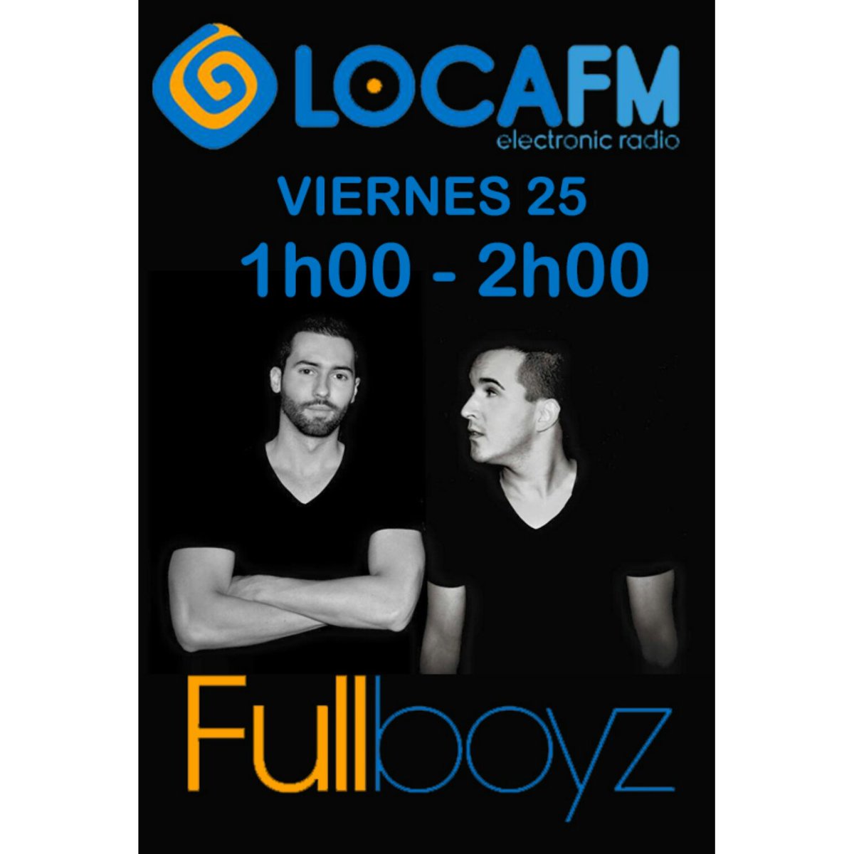 FullboyzOficial's tweet photo. Recuerda esta noche tienes una cita con nosotros en @locafm de 1h00 - 2h00 #locasessions #fullboyz https://t.co/RuVufQpEUI