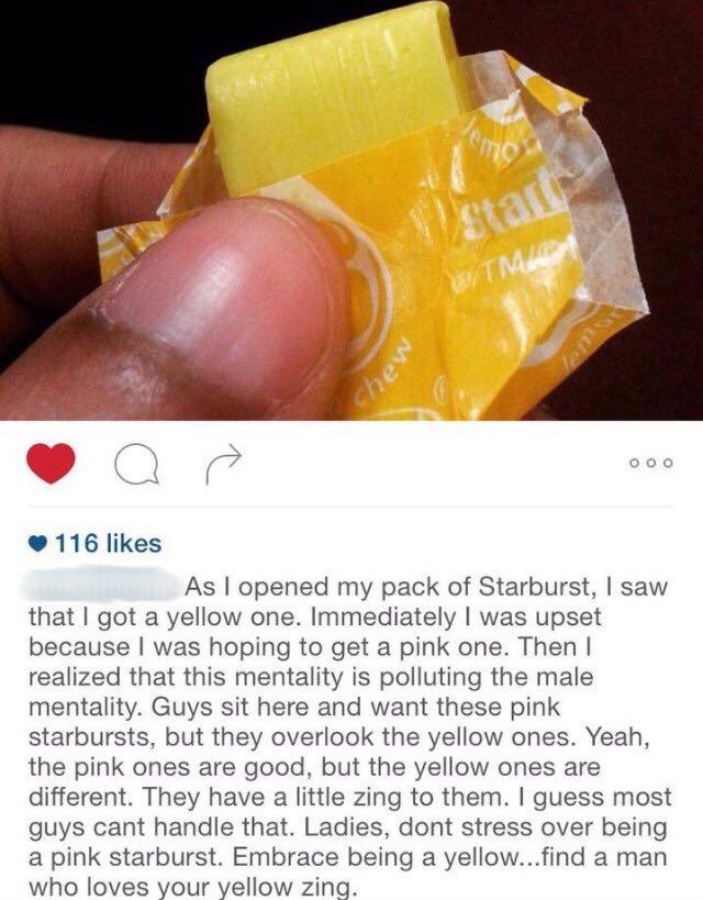 MeninistTweet's tweet image. it's a fucking starburst. shut up.