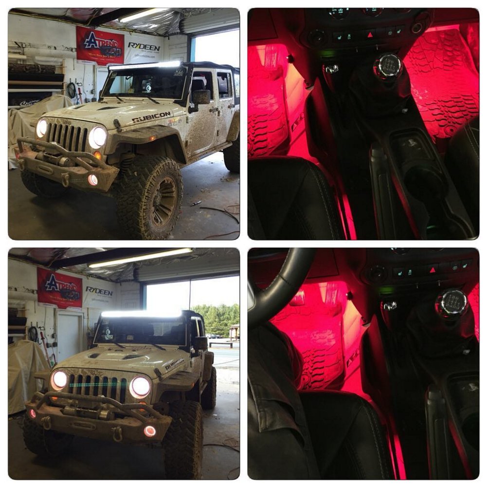 OracleLights's tweet photo. #VIPCUSTOMS from VA giving the #jeep rubicon a 50" LED lightbar & the red footwell and dash treatment #ORACLELIGHTS https://t.co/jRmbll5d18