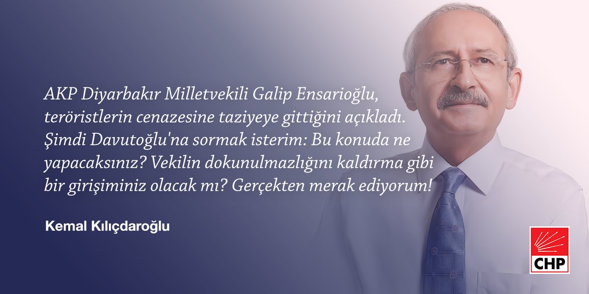 herkesicinCHP's tweet photo. Gn.Bşk. @kilicdarogluk: AKP Milletvekili Galip Ensarioğlu, teröristlerin cenazesine taziyeye gittiğini açıkladı. https://t.co/yT4ivG99OX