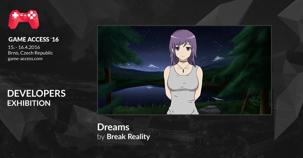 GameAccessConf's tweet image. Dreams by @_Break_Reality_ will attend on #GameAccess16 #indiedev exhibition #czech #brno