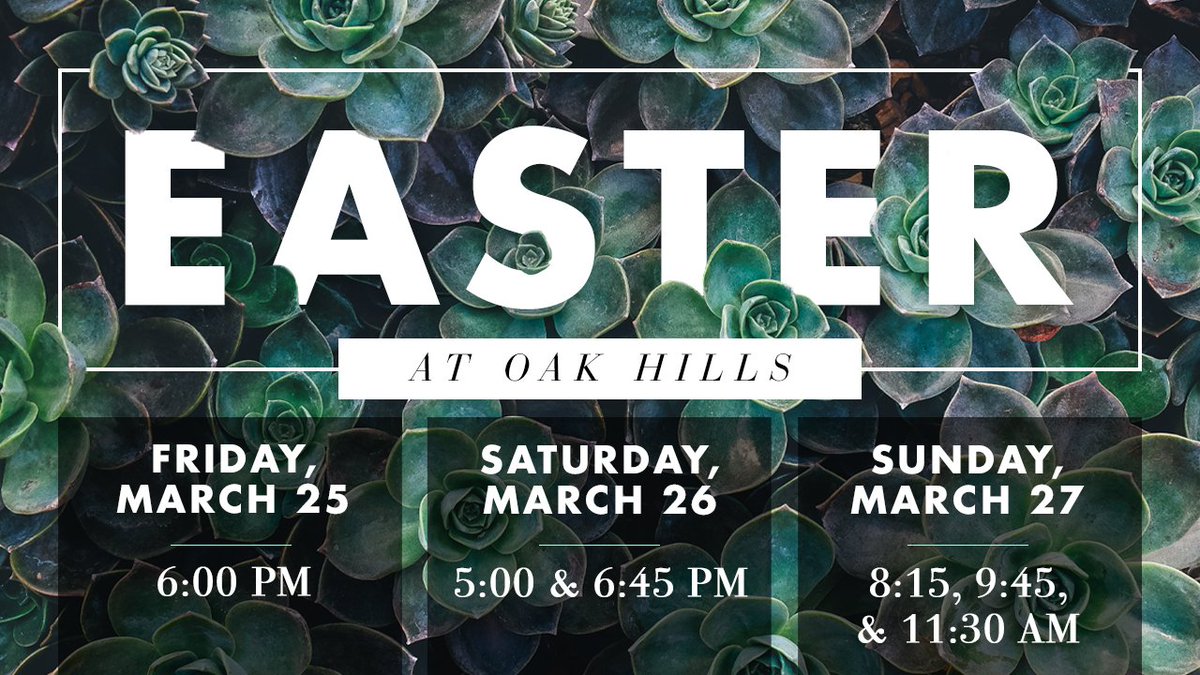 oakhillschurch's tweet photo. Celebrate Christ's Ressurection with us! Crownridge Campus &amp; online https://t.co/NIBkMqczQH #easter #church #BELIEVE https://t.co/cXaCQCbf7E