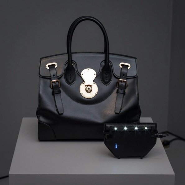RalphLauren's tweet photo. The future of fashion: Our #RickyBag With Light is on display at @MFABoston's #techstyle exhibition through Jul 10 https://t.co/lf1UnALseR