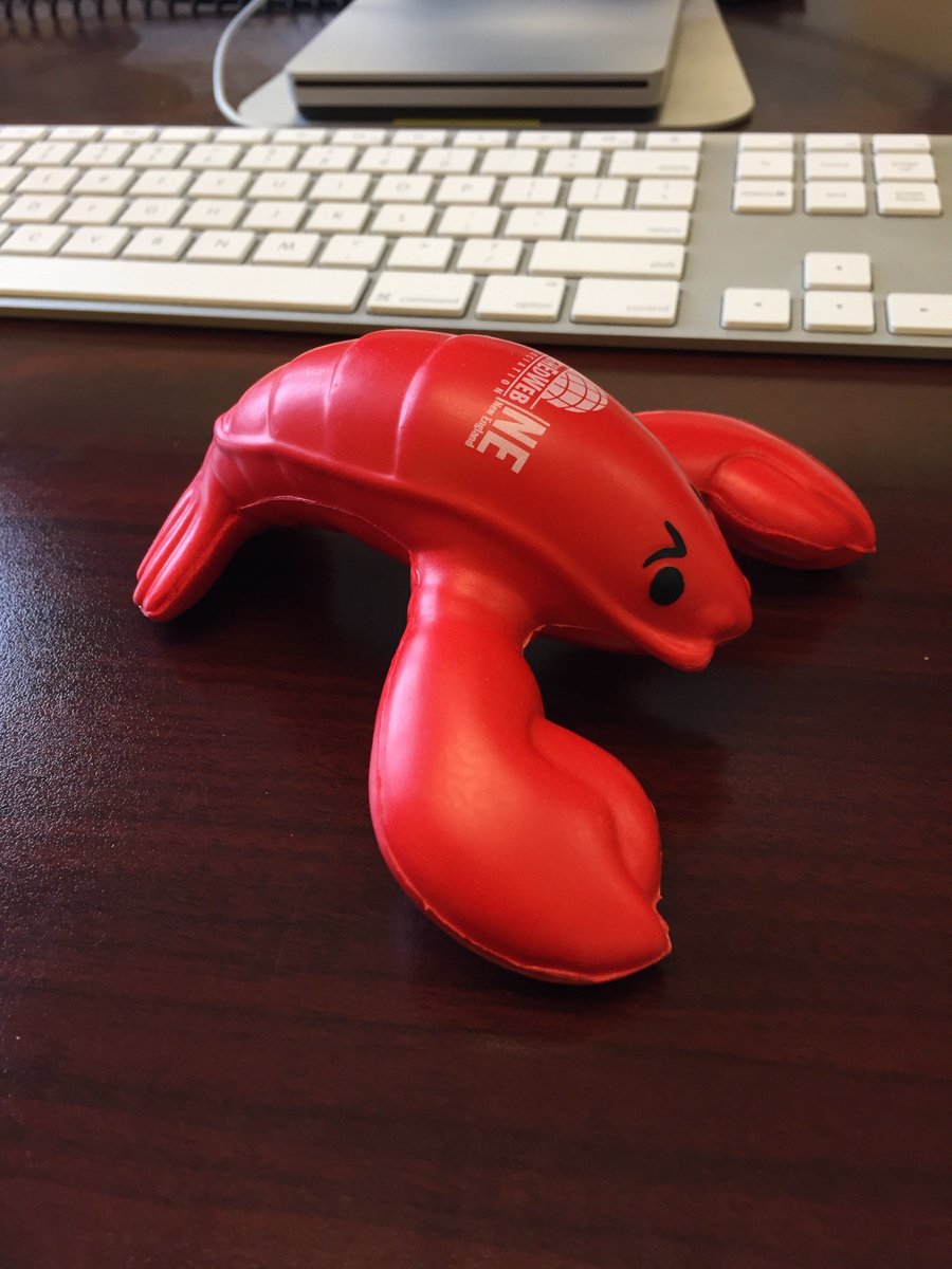 jesselavery's tweet photo. @pcanella @baronfig Yep! It’s a “stress ball” lobster from last week’s #hewebNE conference. :) https://t.co/lqVPeCt8tv