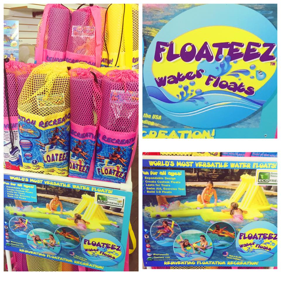Look what we have in store.... IT'S NOT A NOODLE!! 
<a href="/floateez/">Floateez</a> are brand new to Brittany Pools!! #swimmingpoolneeds