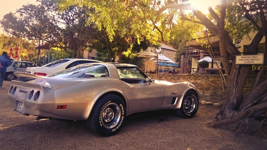 DungBeetleBar's tweet photo. This is obviously our parking spot of choice! #corvette #stingray #alfaromeo #route62 #Barrydale #kknk https://t.co/Pra4kFo6gV