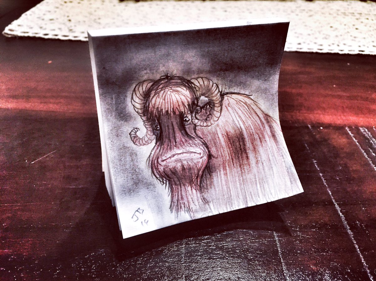 basercreatures's tweet photo. Sad baby Bantha. @Postit @starwars #starwars #starwarsart  #alien #basercreatures #art #doodles #drawing #postit https://t.co/mTWAAq6a3j